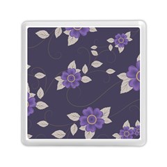 Purple Flowers Memory Card Reader (square) by goljakoff