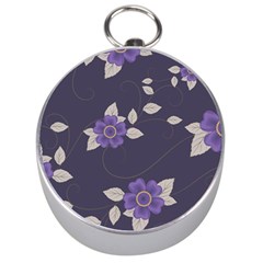 Purple Flowers Silver Compasses by goljakoff