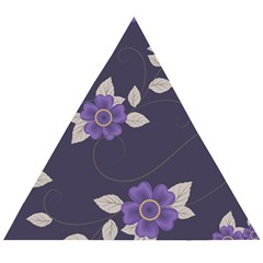 Purple Flowers Wooden Puzzle Triangle by goljakoff