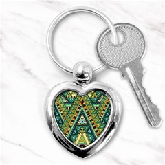 Native Mandala Key Chain (heart) by goljakoff