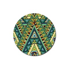 Native Mandala Rubber Coaster (round)  by goljakoff