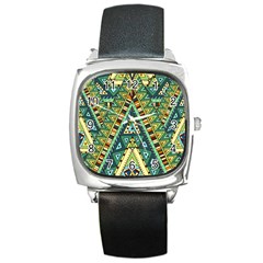 Native Mandala Square Metal Watch by goljakoff