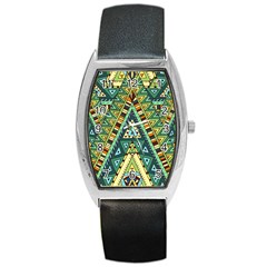 Native Mandala Barrel Style Metal Watch by goljakoff