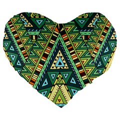 Native Mandala Large 19  Premium Heart Shape Cushions by goljakoff