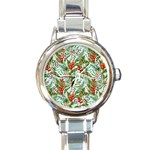 Spring flora Round Italian Charm Watch Front