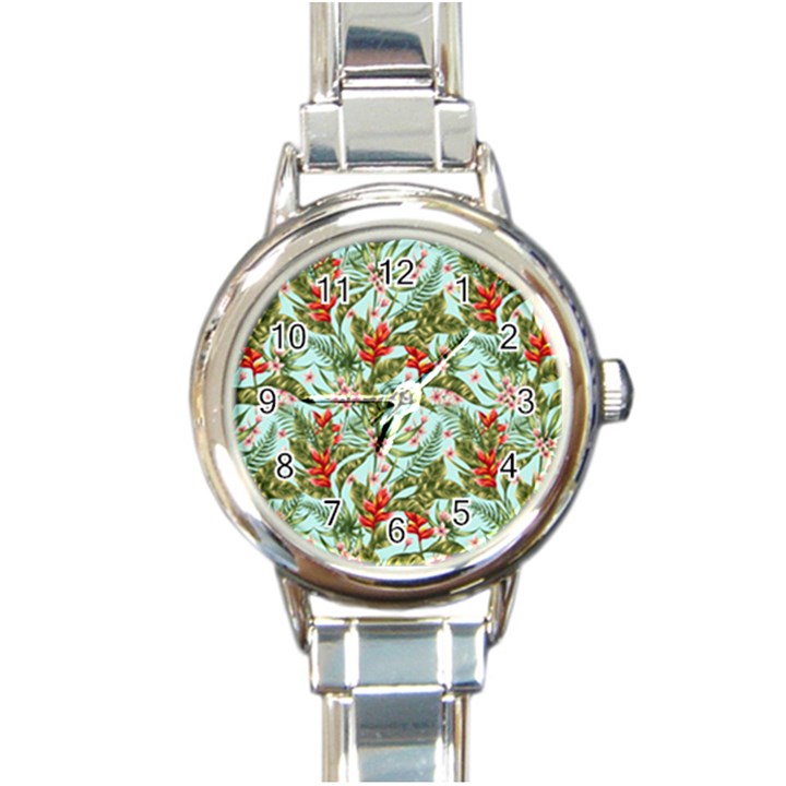 Spring flora Round Italian Charm Watch