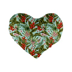 Spring Flora Standard 16  Premium Flano Heart Shape Cushions by goljakoff