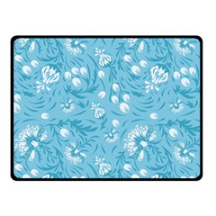 Blue White Flowers Fleece Blanket (small) by Eskimos