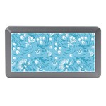 Blue white flowers Memory Card Reader (Mini) Front