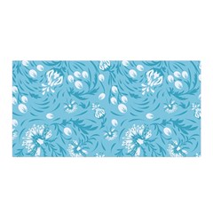 Blue White Flowers Satin Wrap by Eskimos