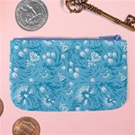 Blue white flowers Large Coin Purse Back