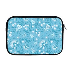 Blue White Flowers Apple Macbook Pro 17  Zipper Case by Eskimos