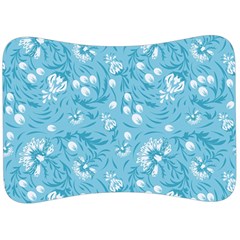 Blue White Flowers Velour Seat Head Rest Cushion by Eskimos