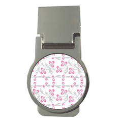 Pink folk flowers Money Clips (Round) 