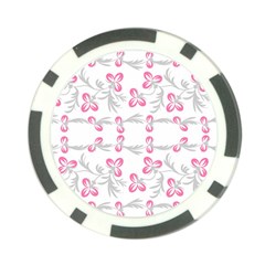 Pink Folk Flowers Poker Chip Card Guard (10 Pack) by Eskimos