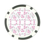 Pink folk flowers Poker Chip Card Guard (10 pack) Front