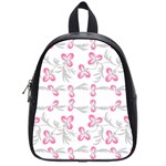 Pink folk flowers School Bag (Small) Front