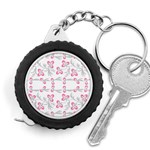 Pink folk flowers Measuring Tape Front