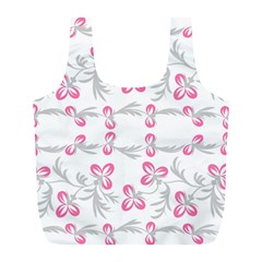 Pink folk flowers Full Print Recycle Bag (L)