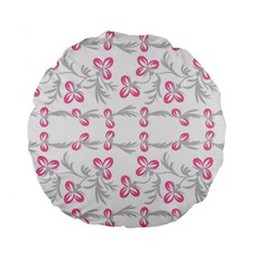 Pink folk flowers Standard 15  Premium Flano Round Cushions