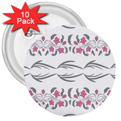 Folk Ornament 3  Buttons (10 Pack)  by Eskimos