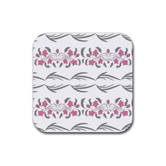 Folk Ornament Rubber Coaster (square)  by Eskimos