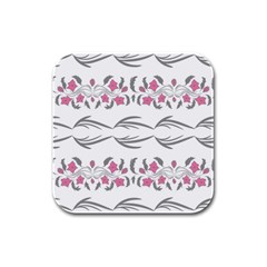 Folk Ornament Rubber Square Coaster (4 Pack)  by Eskimos