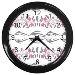 Folk Ornament Wall Clock (black) by Eskimos