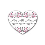 Folk ornament Rubber Coaster (Heart)  Front