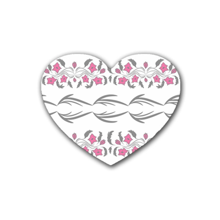 Folk ornament Rubber Coaster (Heart) 