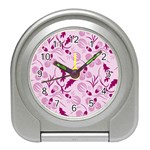 Dark pink flowers Travel Alarm Clock Front