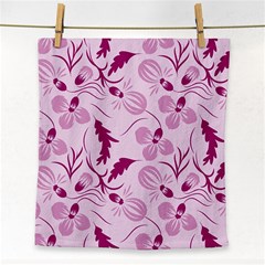 Dark Pink Flowers Face Towel by Eskimos