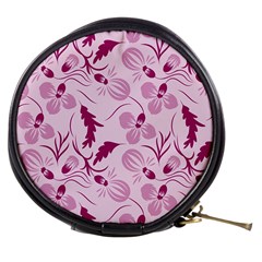 Dark Pink Flowers Mini Makeup Bag by Eskimos