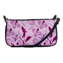 Dark Pink Flowers Shoulder Clutch Bag by Eskimos