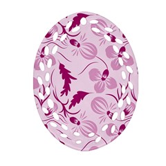 Dark Pink Flowers Ornament (oval Filigree) by Eskimos