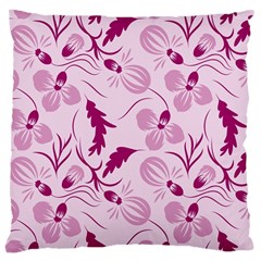 Dark Pink Flowers Large Cushion Case (two Sides) by Eskimos