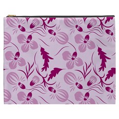 Dark Pink Flowers Cosmetic Bag (xxxl) by Eskimos