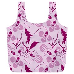 Dark Pink Flowers Full Print Recycle Bag (xl) by Eskimos