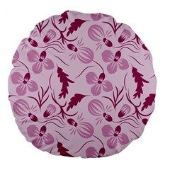 Dark Pink Flowers Large 18  Premium Flano Round Cushions by Eskimos