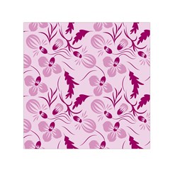 Dark Pink Flowers Small Satin Scarf (square) by Eskimos