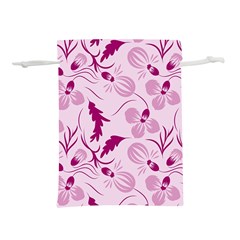 Dark Pink Flowers Lightweight Drawstring Pouch (s) by Eskimos