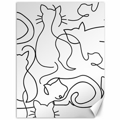 Cats Line Art  Canvas 36  X 48  by Sobalvarro