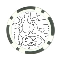 Cats Line Art  Poker Chip Card Guard by Sobalvarro