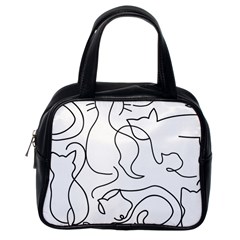 Cats Line Art  Classic Handbag (one Side) by Sobalvarro