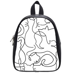 Cats Line Art  School Bag (small) by Sobalvarro