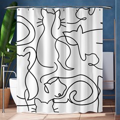 Cats Line Art  Shower Curtain 60  X 72  (medium) 