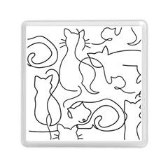 Cats Line Art  Memory Card Reader (square) by Sobalvarro