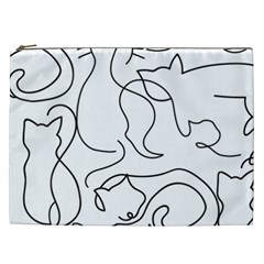 Cats Line Art  Cosmetic Bag (xxl) by Sobalvarro