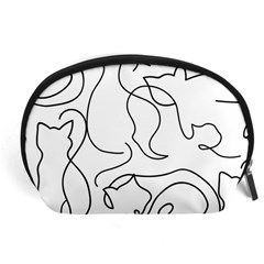 Cats Line Art  Accessory Pouch (large) by Sobalvarro