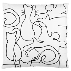 Cats Line Art  Standard Flano Cushion Case (one Side) by Sobalvarro